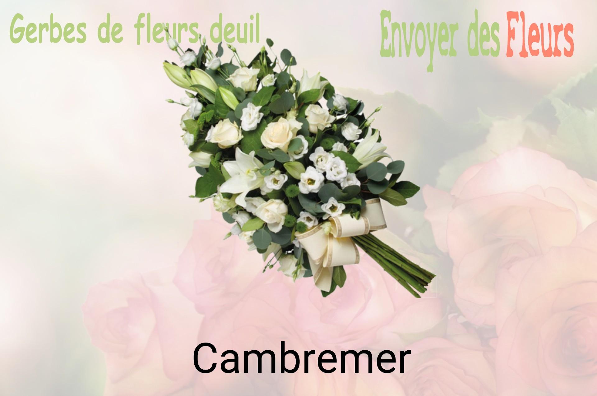 Gerbe de fleurs de deuil livrée à Cambremer